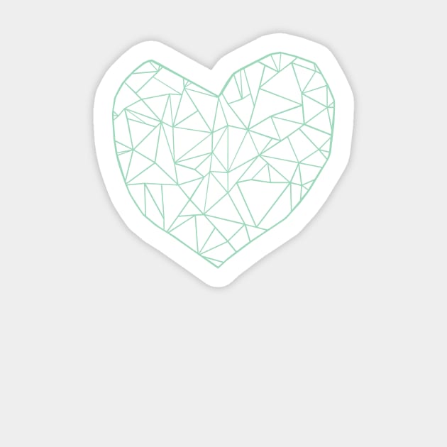 Abstract Heart Mint Sticker by ProjectM